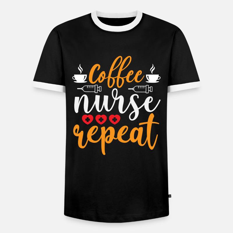 Kaffee Krankenschwester Repeat - Männer Kontrast-T-Shirt - Schwarz/Weiß