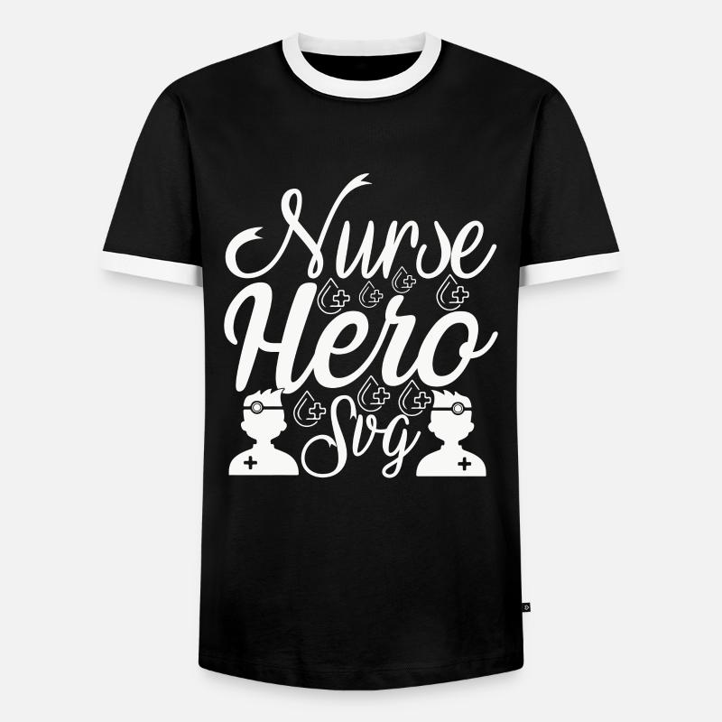 Krankenschwester Held - Männer Kontrast-T-Shirt - Schwarz/Weiß