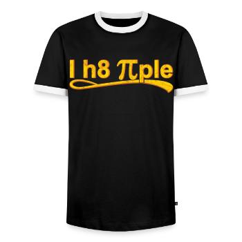 Je déteste les gens avec Pi - T-shirt contrasté Homme - noir/blanc - Devant - AI Model Female 172 light (172cm) & AI Model Male 178 light (178cm)