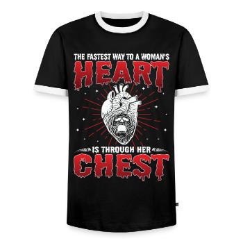 Zobmie Horror Horror Film Film Festival + Halloween - T-shirt contrasté Homme - noir/blanc - Devant - AI Model Female 172 light (172cm) & AI Model Male 178 light (178cm)