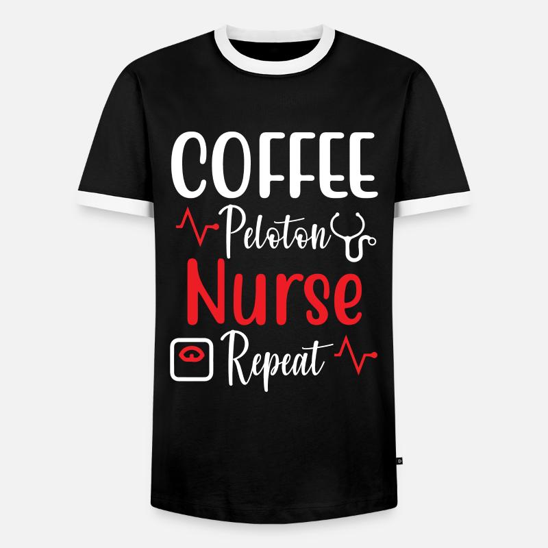 Kaffee Peloton Krankenschwester Repeat - Männer Kontrast-T-Shirt - Schwarz/Weiß
