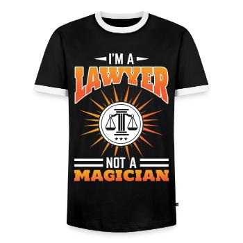 Profession lawyer! Lawyers Law Students Lawyer - Men's Ringer Shirt - black/white - Front - AI Model Female 172 light (172cm) & AI Model Male 178 light (178cm)