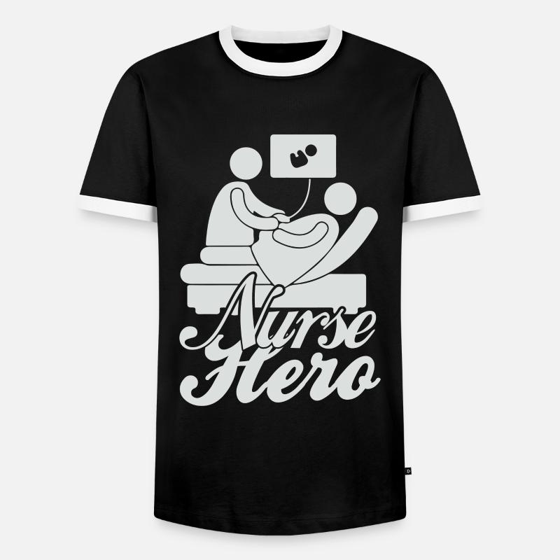 Nurse Held - Men's Ringer Shirt - black/white