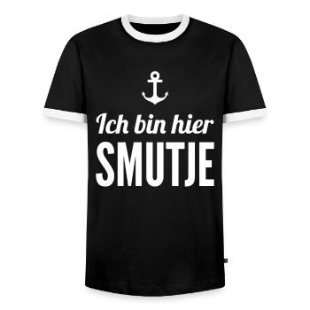 Ich bin hier Smutje - Männer Kontrast-T-Shirt - Schwarz/Weiß - Vorne - AI Model Female 172 light (172cm) & AI Model Male 178 light (178cm)