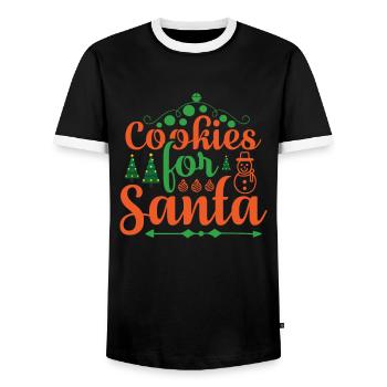 Cookies for Santa Claus - Men's Ringer Shirt - black/white - Front - AI Model Female 172 light (172cm) & AI Model Male 178 light (178cm)