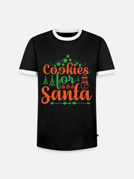 Plätzchen für den Weihnachtsmann - Männer Kontrast-T-Shirt - Schwarz/Weiß
