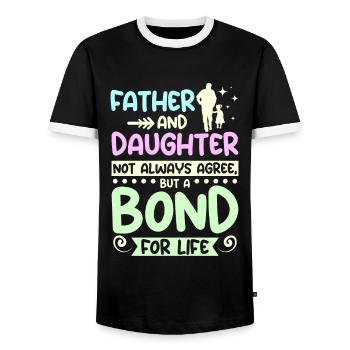 Père et fille un lien pour la vie - T-shirt contrasté Homme - noir/blanc - Devant - AI Model Female 172 light (172cm) & AI Model Male 178 light (178cm)