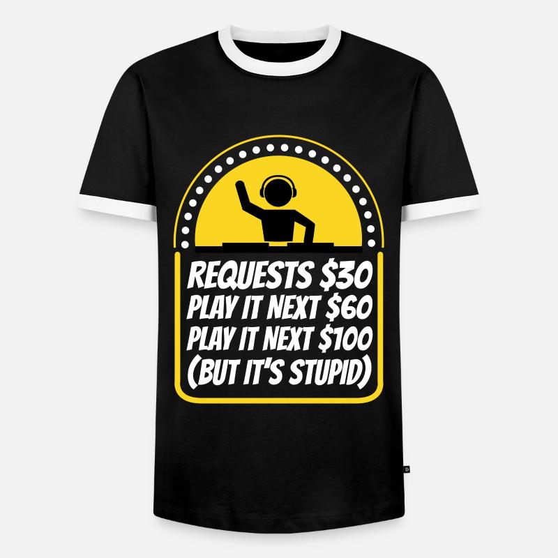 DJ Request - Men's Ringer Shirt - black/white