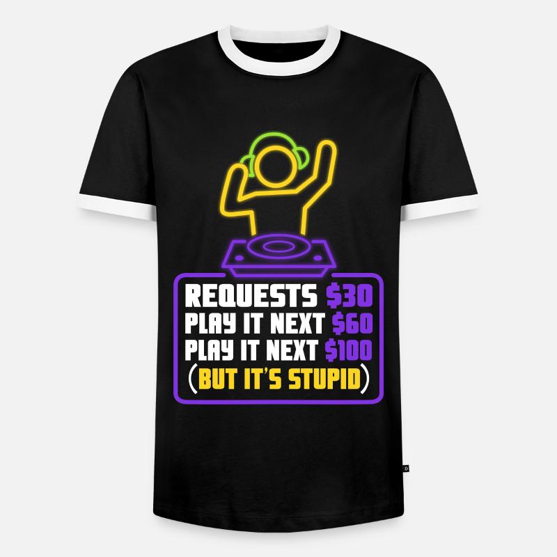 DJ Request - Men's Ringer Shirt - black/white