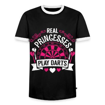 Princess Darts Women Darts Darts Darts Accessories Darts - Men's Ringer Shirt - black/white - Front - AI Model Female 172 light (172cm) & AI Model Male 178 light (178cm)