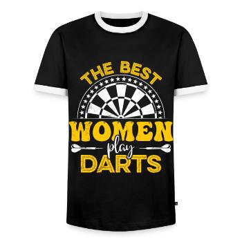 Meilleures fléchettes pour femmes Fléchettes pour femmes Accessoires Fléchettes - T-shirt contrasté Homme - noir/blanc - Devant - AI Model Female 172 light (172cm) & AI Model Male 178 light (178cm)