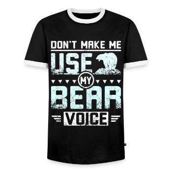 Don't make me use my bear voice - Männer Kontrast-T-Shirt - Schwarz/Weiß - Vorne - AI Model Female 172 light (172cm) & AI Model Male 178 light (178cm)