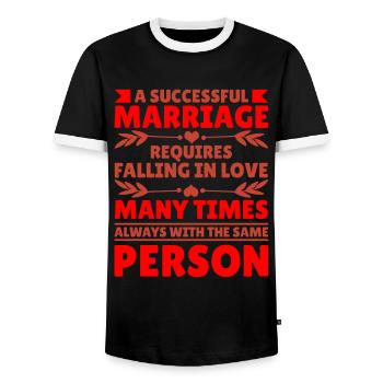 Valentins Tag Beziehung Liebes Spruch - Männer Kontrast-T-Shirt - Schwarz/Weiß - Vorne - AI Model Female 172 light (172cm) & AI Model Male 178 light (178cm)