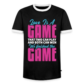 Valentins Tag Beziehung Liebes Spruch - Männer Kontrast-T-Shirt - Schwarz/Weiß - Vorne - AI Model Female 172 light (172cm) & AI Model Male 178 light (178cm)