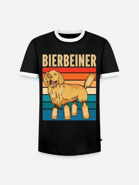 Bierbeiner für Biertrinker Bier - Männer Kontrast-T-Shirt - Schwarz/Weiß