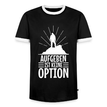 Aufgeben ist keine option - Männer Kontrast-T-Shirt - Schwarz/Weiß - Vorne - AI Model Female 172 light (172cm) & AI Model Male 178 light (178cm)