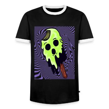Halloween Cadeau Sorcière Crème Glacée Killer Horreur - T-shirt contrasté Homme - noir/blanc - Devant - AI Model Female 172 light (172cm) & AI Model Male 178 light (178cm)