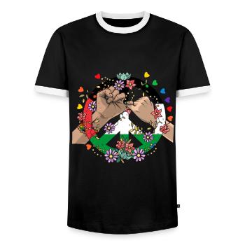 Palestine Tshirt Men Children Women Palestine - Men's Ringer Shirt - black/white - Front - AI Model Female 172 light (172cm) & AI Model Male 178 light (178cm)