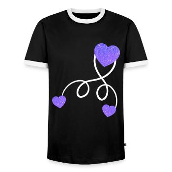 Pregnant Baby Love pregnant with twins - Men's Ringer Shirt - black/white - Front - AI Model Female 172 light (172cm) & AI Model Male 178 light (178cm)