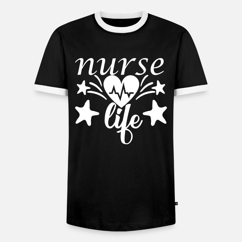Krankenschwester Leben - Männer Kontrast-T-Shirt - Schwarz/Weiß