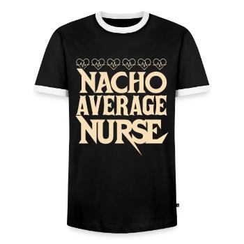 Nacho Durchschnittliche Krankenschwester - Männer Kontrast-T-Shirt - Schwarz/Weiß - Vorne - AI Model Female 172 light (172cm) & AI Model Male 178 light (178cm)