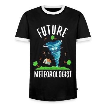 Future Meteorologist - Men's Ringer Shirt - black/white - Front - AI Model Female 172 light (172cm) & AI Model Male 178 light (178cm)