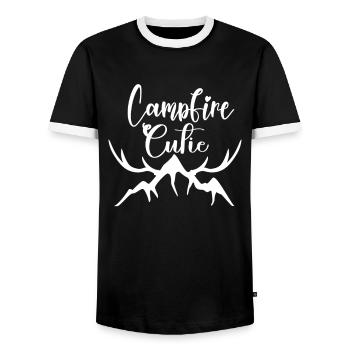 Camping Camper Nature dicton drôle - T-shirt contrasté Homme - noir/blanc - Devant - AI Model Female 172 light (172cm) & AI Model Male 178 light (178cm)