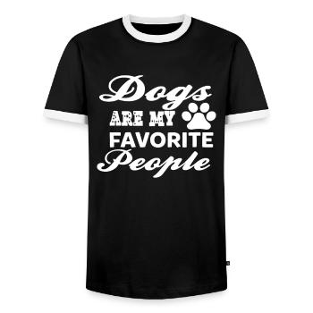 Les chiens sont mes personnes préférées - T-shirt contrasté Homme - noir/blanc - Devant - AI Model Female 172 light (172cm) & AI Model Male 178 light (178cm)