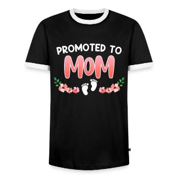 Transport Maman Bébé Grossesse Meilleure Maman - T-shirt contrasté Homme - noir/blanc - Devant - AI Model Female 172 light (172cm) & AI Model Male 178 light (178cm)