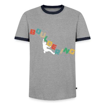 Bloc, escalade Escalade libre Salle d’escalade - T-shirt contrasté Homme - gris/marine  - Devant - AI Model Female 172 light (172cm) & AI Model Male 178 light (178cm)