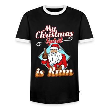 My christmas spirit is rum - Männer Kontrast-T-Shirt - Schwarz/Weiß - Vorne - AI Model Female 172 light (172cm) & AI Model Male 178 light (178cm)