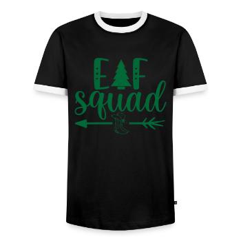 Elfen-Truppe Norwegermuster - Männer Kontrast-T-Shirt - Schwarz/Weiß - Vorne - AI Model Female 172 light (172cm) & AI Model Male 178 light (178cm)