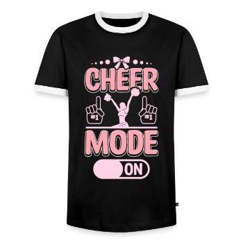 Cheerleader Cheer mode on - Männer Kontrast-T-Shirt - Schwarz/Weiß - Vorne - AI Model Female 172 light (172cm) & AI Model Male 178 light (178cm)