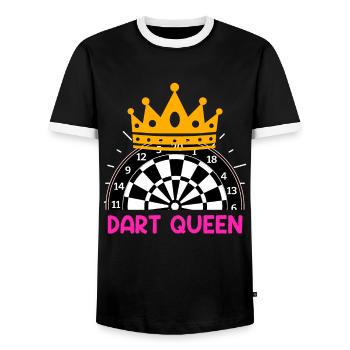 Dart Queen Darts Accessories Women's Darts - Men's Ringer Shirt - black/white - Front - AI Model Female 172 light (172cm) & AI Model Male 178 light (178cm)
