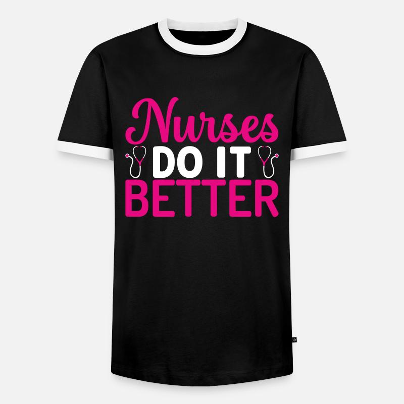 Nurses do it better - Men's Ringer Shirt - black/white