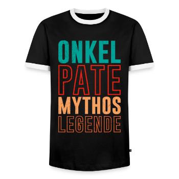 Onkel Pate Mythos Legende - Männer Kontrast-T-Shirt - Schwarz/Weiß - Vorne - AI Model Female 172 light (172cm) & AI Model Male 178 light (178cm)