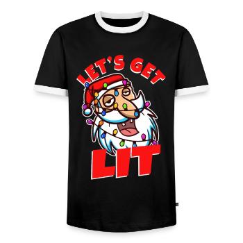 Laissez-nous illuminer Noël - T-shirt contrasté Homme - noir/blanc - Devant - AI Model Female 172 light (172cm) & AI Model Male 178 light (178cm)