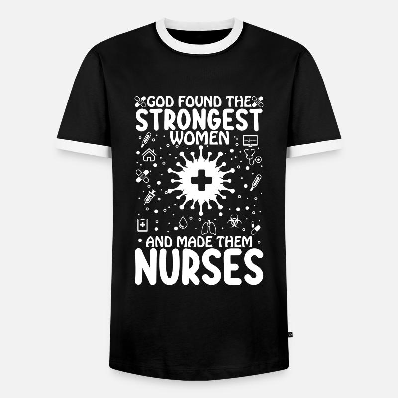 Starke Krankenschwester - Männer Kontrast-T-Shirt - Schwarz/Weiß