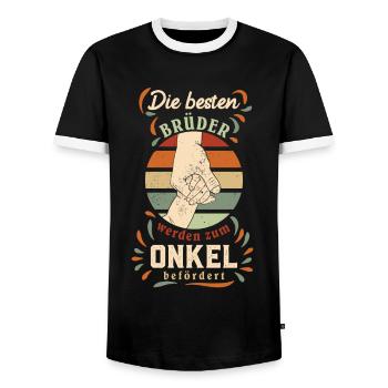Die besten Brüder werden zum Onkel befördert - Männer Kontrast-T-Shirt - Schwarz/Weiß - Vorne - AI Model Female 172 light (172cm) & AI Model Male 178 light (178cm)