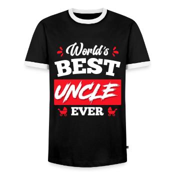 World s best Uncle ever Bester Onkel - Männer Kontrast-T-Shirt - Schwarz/Weiß - Vorne - AI Model Female 172 light (172cm) & AI Model Male 178 light (178cm)