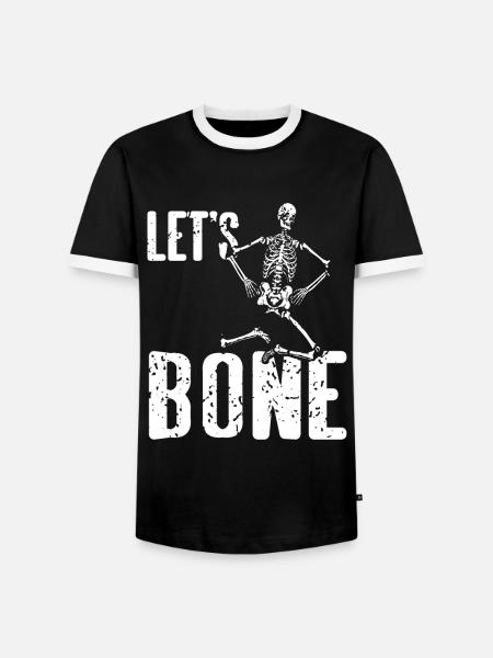 Halloween - Lets Bone - Männer Kontrast-T-Shirt - Schwarz/Weiß