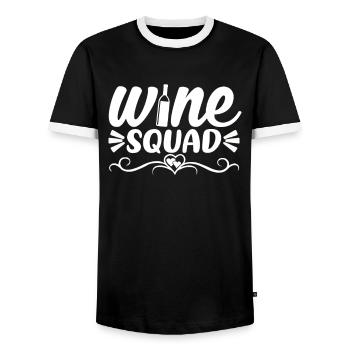 Wein-Truppe - Männer Kontrast-T-Shirt - Schwarz/Weiß - Vorne - AI Model Female 172 light (172cm) & AI Model Male 178 light (178cm)