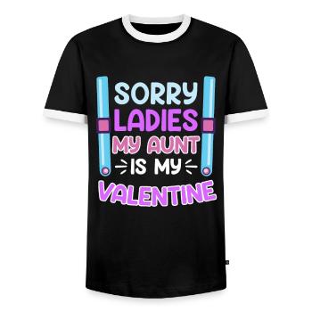 Lieblingstante Neffe Tante ist die beste Tante - Männer Kontrast-T-Shirt - Schwarz/Weiß - Vorne - AI Model Female 172 light (172cm) & AI Model Male 178 light (178cm)