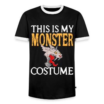 Monster - This is my Monster Costume - Männer Kontrast-T-Shirt - Schwarz/Weiß - Vorne - AI Model Female 172 light (172cm) & AI Model Male 178 light (178cm)