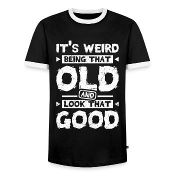 Old and look that good - Männer Kontrast-T-Shirt - Schwarz/Weiß - Vorne - AI Model Female 172 light (172cm) & AI Model Male 178 light (178cm)