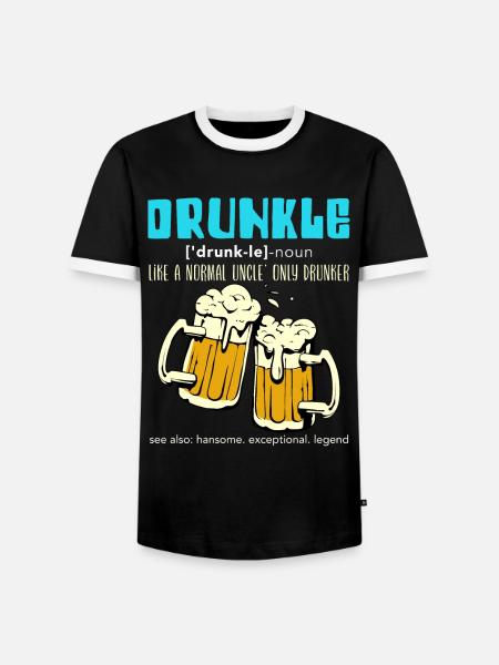 Bier Trinker Onkel Drunkel - Männer Kontrast-T-Shirt - Schwarz/Weiß