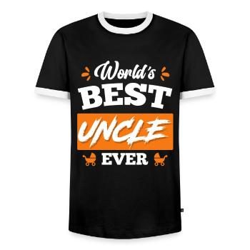 World s best Uncle ever Bester Onkel - Männer Kontrast-T-Shirt - Schwarz/Weiß - Vorne - AI Model Female 172 light (172cm) & AI Model Male 178 light (178cm)
