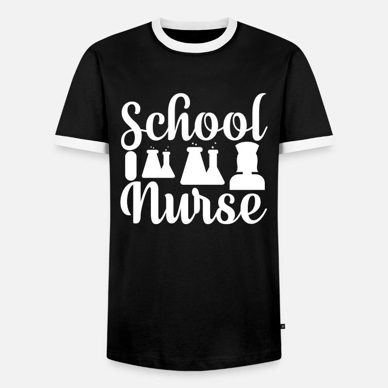 Schulkrankenschwester - Männer Kontrast-T-Shirt - Schwarz/Weiß