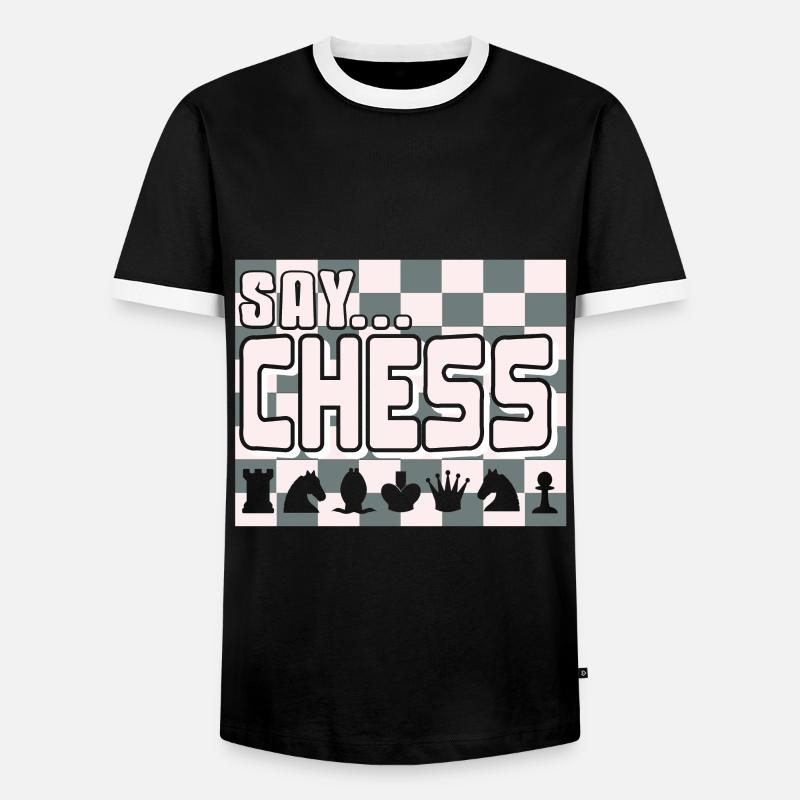 Échecs - Dites échecs - T-shirt contrasté Homme - noir/blanc
