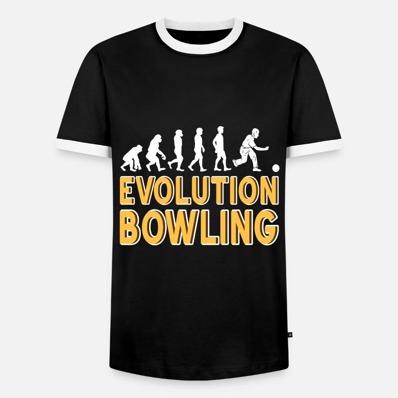 Evolution bowling - Männer Kontrast-T-Shirt - Schwarz/Weiß